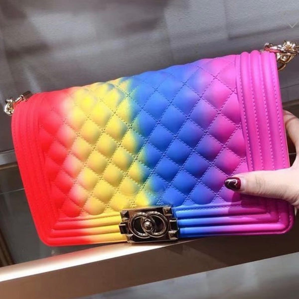 Quilt Embossed Multi Color Jelly Shoulder Bag – Charming Charlie